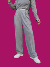 Charger l'image dans la galerie, Pantalon à pont vintage Lison - Carreaux vichy. Taille XL, 42, 44. Patrice Bréal. Made in France.