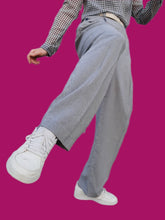 Charger l'image dans la galerie, Pantalon à pont vintage Lison - Carreaux vichy. Taille XL, 42, 44. Patrice Bréal. Made in France.