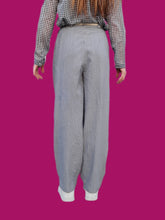 Charger l'image dans la galerie, Pantalon à pont vintage Lison - Carreaux vichy. Taille XL, 42, 44. Patrice Bréal. Made in France.