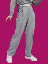 Charger l'image dans la galerie, Pantalon à pont vintage Lison - Carreaux vichy. Taille XL, 42, 44. Patrice Bréal. Made in France.