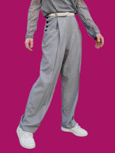 Charger l'image dans la galerie, Pantalon à pont vintage Lison - Carreaux vichy. Taille XL, 42, 44. Patrice Bréal. Made in France.