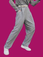 Charger l'image dans la galerie, Pantalon à pont vintage Lison - Carreaux vichy. Taille XL, 42, 44. Patrice Bréal. Made in France.