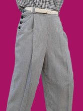 Charger l'image dans la galerie, Pantalon à pont vintage Lison - Carreaux vichy. Taille XL, 42, 44. Patrice Bréal. Made in France.