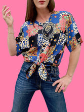 Charger l'image dans la galerie, Chemisier vintage Lili - A carreaux bariolés. Taille XXL, 44, 46. Damart.