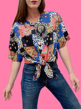 Charger l'image dans la galerie, Chemisier vintage Lili - A carreaux bariolés. Taille XXL, 44, 46. Damart.