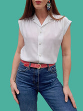 Charger l'image dans la galerie, Chemisette vintage Anissa - Blanche. Taille S, 36, 38. Daniel Duval. Made in France