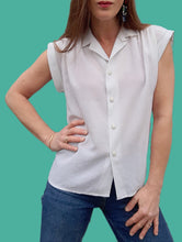 Charger l'image dans la galerie, Chemisette vintage Anissa - Blanche. Taille S, 36, 38. Daniel Duval. Made in France