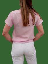 Charger l'image dans la galerie, Haut vintage Candice - Col asymétrique clouté. Rose marshmallow. Taille XS, 34, 36