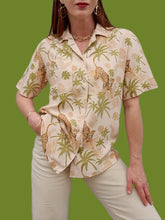 Charger l'image dans la galerie, Chemisette vintage Léanne - Jungle. Taille M, 38, 40. René Derhy.