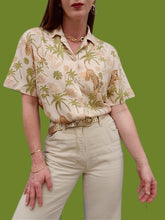 Charger l'image dans la galerie, Chemisette vintage Léanne - Jungle. Taille M, 38, 40. René Derhy.