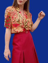 Charger l'image dans la galerie, Chemisette vintage Rose - Imprimé abstrait. Taille XXL, 44, 46. Jean Lo Bello. Made in France.
