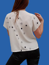 Charger l'image dans la galerie, Blouse vintage Bianca - Pierrot et pois. Taille XL, 42, 44. Louis Féraud.