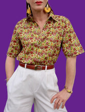 Charger l'image dans la galerie, Chemisette vintage Aurélia - Tissu liberty. Taille S, 36, 38. Cacharel.
