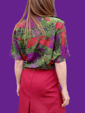 Charger l'image dans la galerie, Blouse vintage Miranda - Fleurie à nouer. Taille XXL, 44, 46. Sunshine.