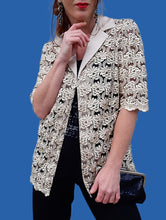 Charger l'image dans la galerie, Chemisier "Seconde" Stephy - Dentelle ajourée Champagne. Taille L, 40, 42.