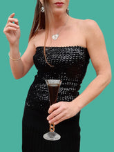 Charger l'image dans la galerie, Bustier "Seconde" Roxane - Sequins noirs et brillants. Taille S, 36, 38. Rodier. Made in France