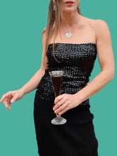 Charger l'image dans la galerie, Bustier "Seconde" Roxane - Sequins noirs et brillants. Taille S, 36, 38. Rodier. Made in France