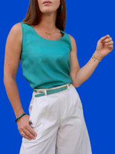 Charger l'image dans la galerie, Top vintage Bella - Turquoise. Taille XS, 34,36. Fabriqué en France
