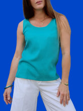 Charger l'image dans la galerie, Top vintage Bella - Turquoise. Taille XS, 34,36. Fabriqué en France
