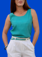 Charger l'image dans la galerie, Top vintage Bella - Turquoise. Taille XS, 34,36. Fabriqué en France