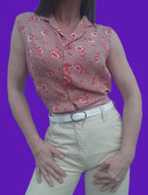 Charger l'image dans la galerie, Top vintage Stella - Vichy fleuris. Taille M, 38, 40