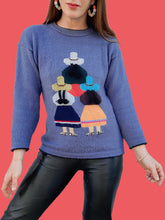 Charger l'image dans la galerie, Pull vintage Norma - Poupée Péruviennes. Taille M, 38, 40.