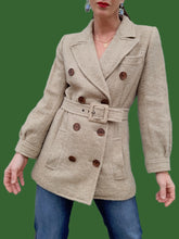 Charger l'image dans la galerie, Manteau vintage Camille - Laine chinée beige. Taille S, 36, 38. Yves Saint Laurent. Rive Gauche. Made in France .