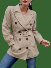 Charger l'image dans la galerie, Manteau vintage Camille - Laine chinée beige. Taille S, 36, 38. Yves Saint Laurent. Rive Gauche. Made in France .