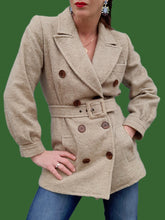 Charger l'image dans la galerie, Manteau vintage Camille - Laine chinée beige. Taille S, 36, 38. Yves Saint Laurent. Rive Gauche. Made in France .