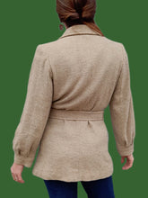 Charger l'image dans la galerie, Manteau vintage Camille - Laine chinée beige. Taille S, 36, 38. Yves Saint Laurent. Rive Gauche. Made in France .
