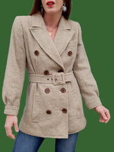 Charger l'image dans la galerie, Manteau vintage Camille - Laine chinée beige. Taille S, 36, 38. Yves Saint Laurent. Rive Gauche. Made in France .