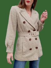 Charger l'image dans la galerie, Manteau vintage Camille - Laine chinée beige. Taille S, 36, 38. Yves Saint Laurent. Rive Gauche. Made in France .
