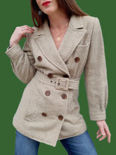 Charger l'image dans la galerie, Manteau vintage Camille - Laine chinée beige. Taille S, 36, 38. Yves Saint Laurent. Rive Gauche. Made in France .