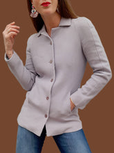 Charger l'image dans la galerie, Veste vintage Edna - Parme. Taille XS, 34, 36. Bazar Christian Lacroix. Made in France.