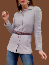 Charger l'image dans la galerie, Veste vintage Edna - Parme. Taille XS, 34, 36. Bazar Christian Lacroix. Made in France.