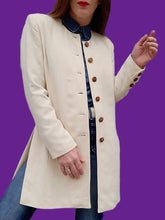 Charger l'image dans la galerie, Veste vintage Yvette - Blanc cassé à carreaux ton sur ton. Taille M, 38, 40. Inscription Sonia Rykiel. Made in France.