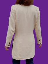 Charger l'image dans la galerie, Veste vintage Yvette - Blanc cassé à carreaux ton sur ton. Taille M, 38, 40. Inscription Sonia Rykiel. Made in France.