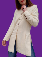 Charger l'image dans la galerie, Veste vintage Yvette - Blanc cassé à carreaux ton sur ton. Taille M, 38, 40. Inscription Sonia Rykiel. Made in France.