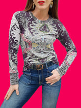 Charger l'image dans la galerie, Haut vintage Sarah - Taille S, 36, 38. Bazar de Christian Lacroix. Made in Italy.