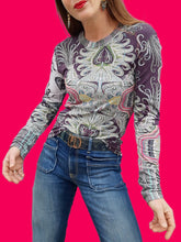 Charger l'image dans la galerie, Haut vintage Sarah - Taille S, 36, 38. Bazar de Christian Lacroix. Made in Italy.