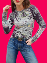 Charger l'image dans la galerie, Haut vintage Sarah - Taille S, 36, 38. Bazar de Christian Lacroix. Made in Italy.