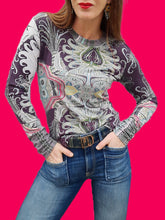 Charger l'image dans la galerie, Haut vintage Sarah - Taille S, 36, 38. Bazar de Christian Lacroix. Made in Italy.