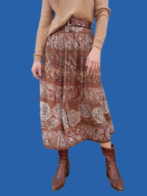 Charger l'image dans la galerie, Jupe vintage Sophia - Rayures à imprimé cachemire et fleurs. Taille XS, 34, 36. Burton