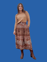 Charger l'image dans la galerie, Jupe vintage Sophia - Rayures à imprimé cachemire et fleurs. Taille XS, 34, 36. Burton