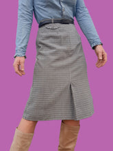 Charger l'image dans la galerie, Jupe vintage Belinda - Pure laine et carreaux vichy bleus et blancs.Taille XS, 34, 36. Gor-Ray. Made in UK