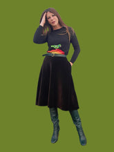 Charger l'image dans la galerie, Jupe vintage Marjorie - Velours marron. Taille XS, 34, 36. Guy Laroche. Made in France.