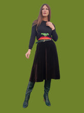 Charger l'image dans la galerie, Jupe vintage Marjorie - Velours marron. Taille XS, 34, 36. Guy Laroche. Made in France.