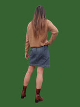 Charger l'image dans la galerie, Jupe "Seconde" Renée - En jean rayée à lacet. Taille L, 40, 42. Ralph Lauren. Made in China.