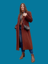 Charger l'image dans la galerie, Manteau vintage Meredith - En laine et cachemire marron chocolat. Taille M, 38, 40. Franck et Fils.