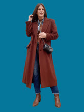Charger l'image dans la galerie, Manteau vintage Meredith - En laine et cachemire marron chocolat. Taille M, 38, 40. Franck et Fils.